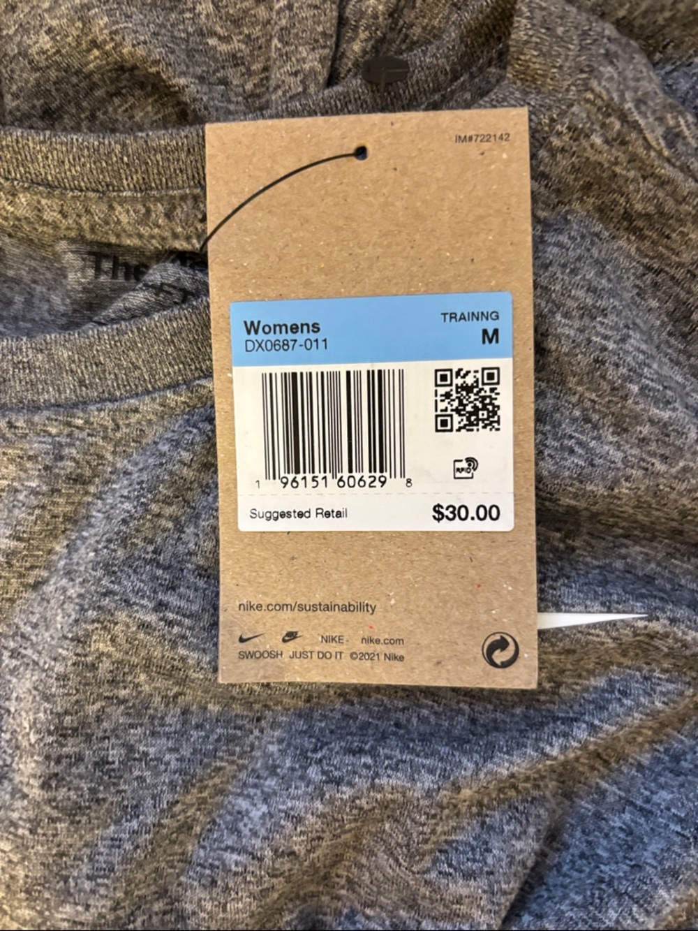 Nike Women's Heather Gray Training Tee